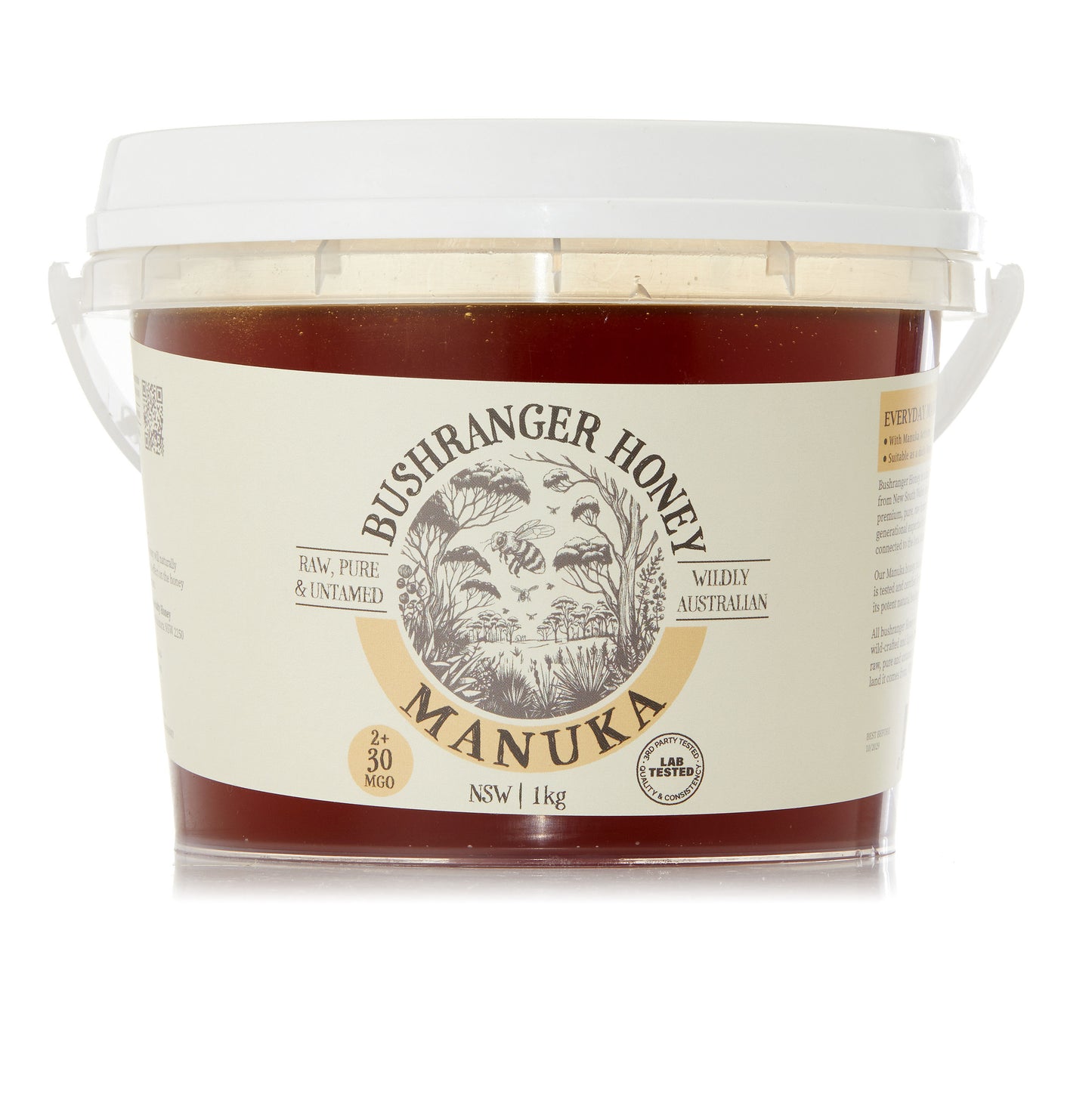 Bushranger Honey 2+ 30 MGO Australian Manuka Honey 1KG Tub