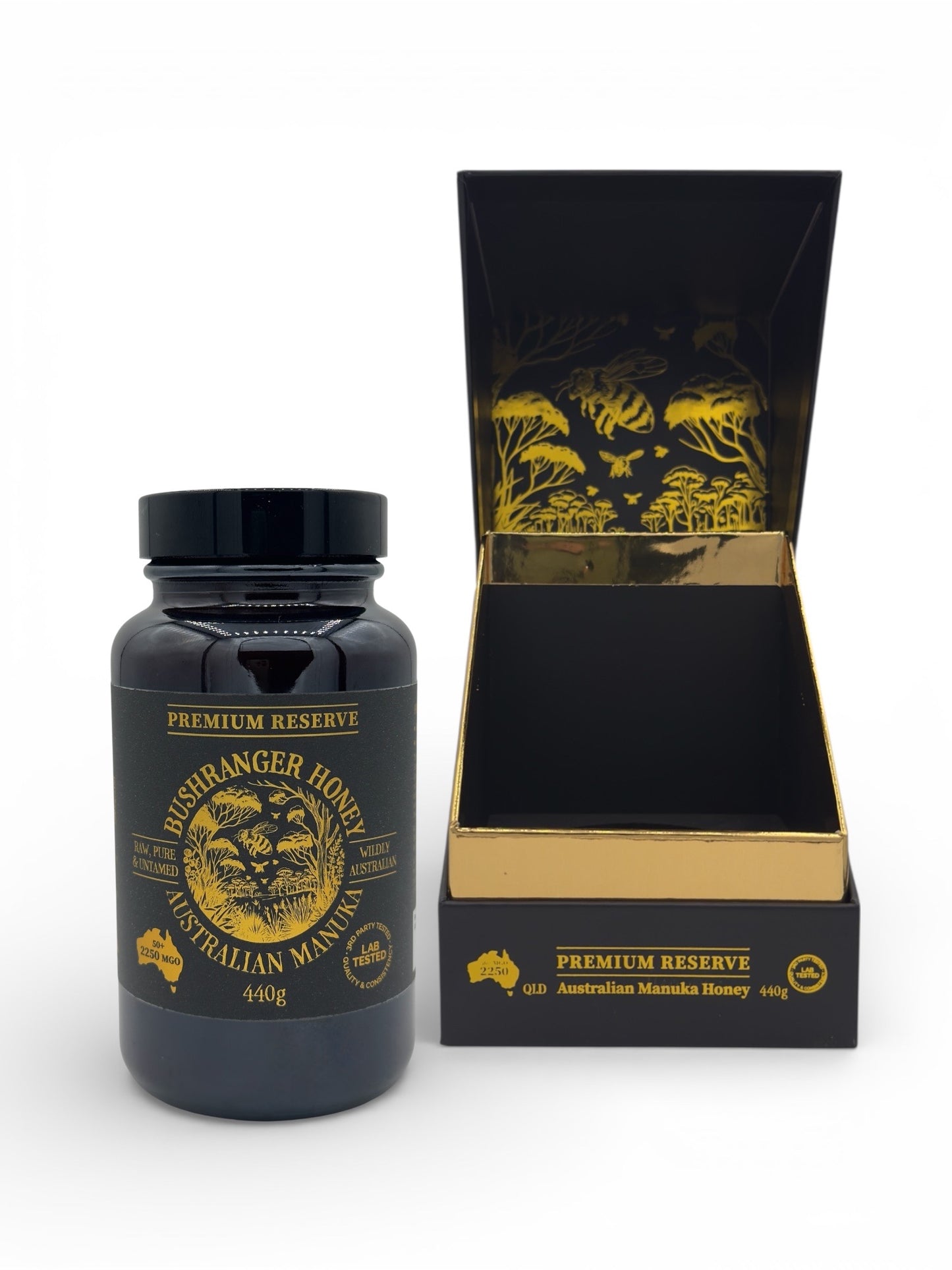Bushranger Honey Limited Edition 50+ 2250MGO 440g Manuka Premium Gift Box