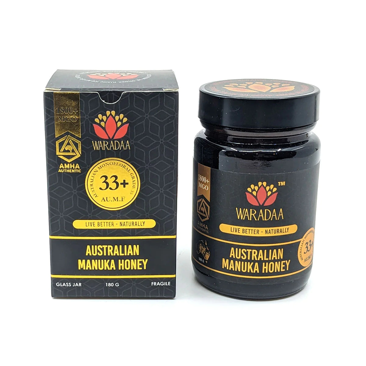 Waradaa 33+ Rare Australian Manuka Honey MGO 1800 180g